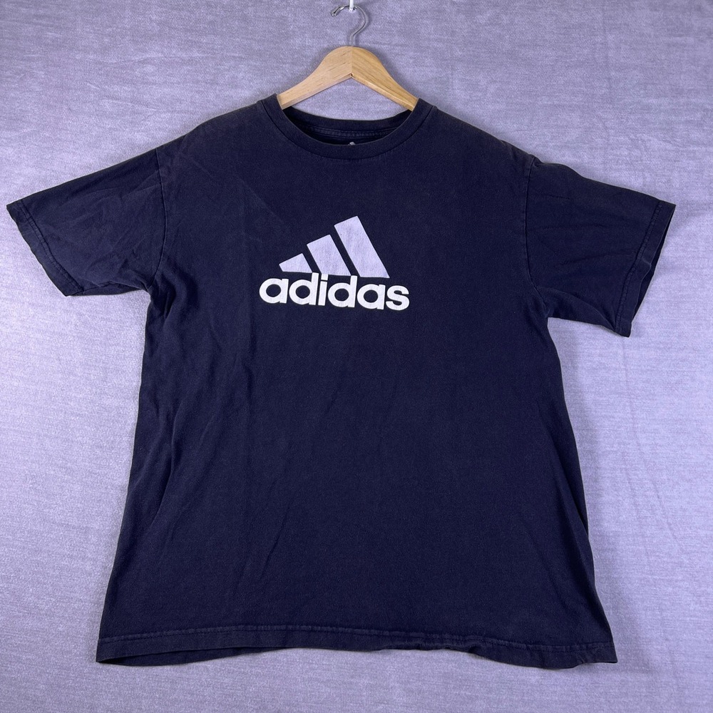 Adidas Graphic Logo Regular Fit Crew Neck T-Shirt Mens M Black Cotton